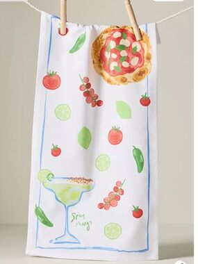 Anthropologie Margs on Margs Bar Towel Frozen Limes Pizza Tomato